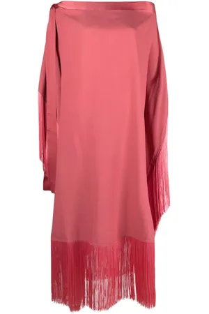 ‎Taller Marmo‎ Neck tie-fastening fringed crepe midi dress