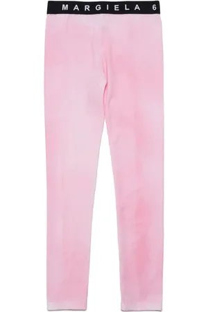 Maison Margiela Logo-waistband tie-dye print leggings