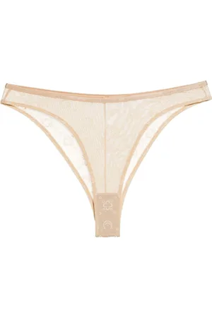 Marine Serre Moonogram-flocked mesh briefs