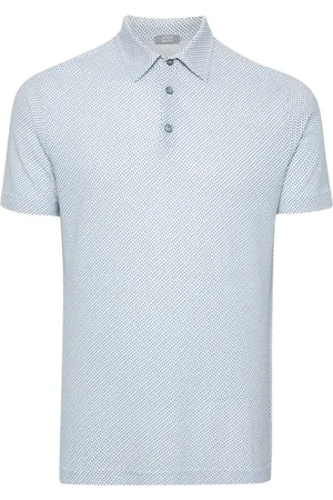 ZANONE Geometric-print polo shirt
