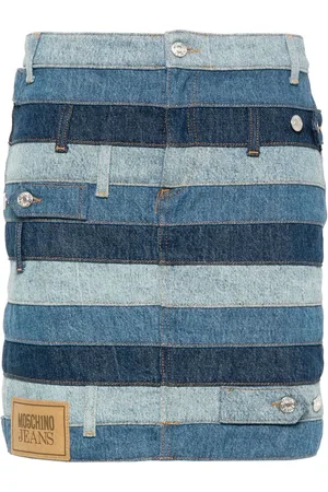 Moschino Panelled denim mini skirt