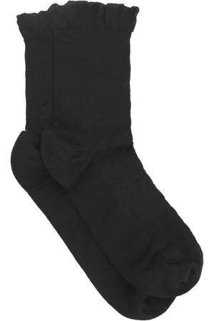 Ganni Ruffle-trim organic-cotton socks