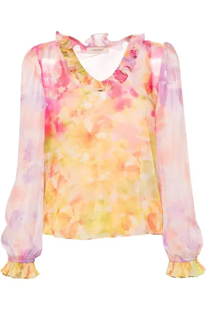 Twin-Set Floral-print georgette blouse