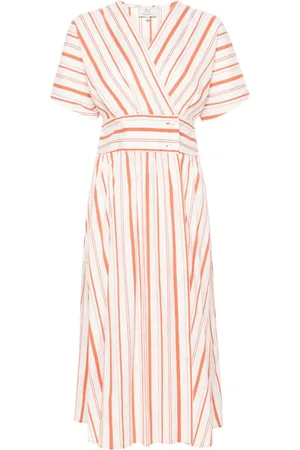 Woolrich Striped wrap midi dress