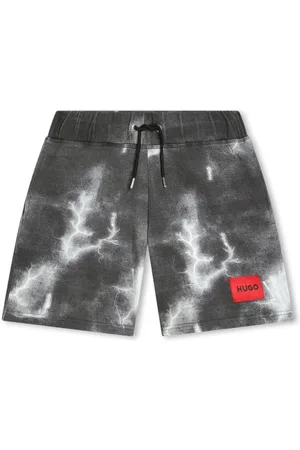 HUGO BOSS Lightning-print drawstring Bermuda shorts