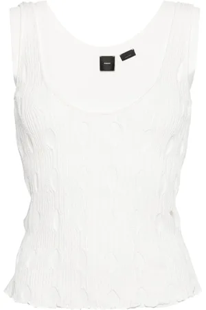 Pinko V-neck open-knit tank top