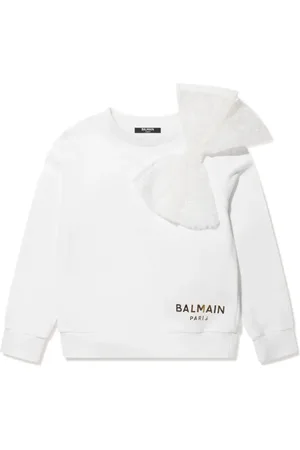 Balmain Bow-embellished cotton sweatshirt