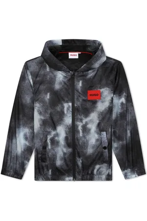 HUGO BOSS Printed hooded windbreaker