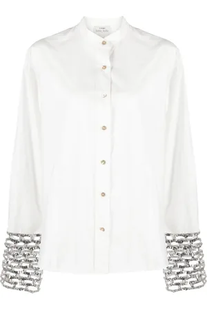 FORTE FORTE Sequinned cuffs cotton shirt