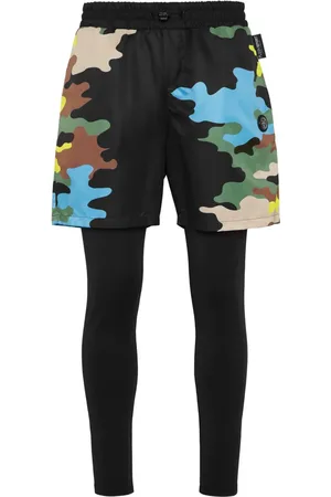 Philipp Plein Camouflage-print layered leggings