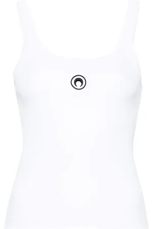 Marine Serre Crescent Moon-embroidered tank top