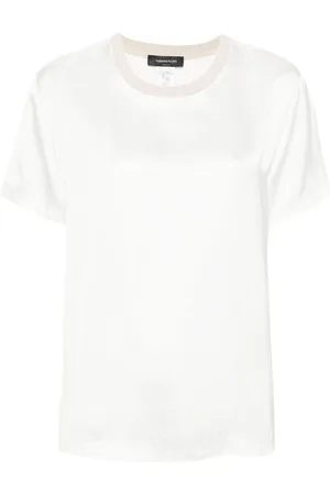 Fabiana Filippi Contrasting-neck satin blouse