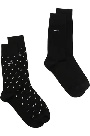 HUGO BOSS Logo-intarsia stretch-cotton socks (pack of two)