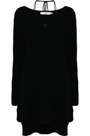 B+AB Lace-up knitted minidress