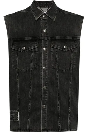 Izzue Text-embossed denim gilet