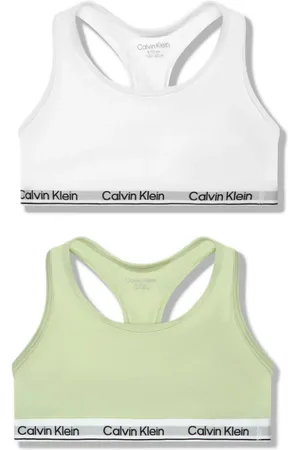 Calvin Klein logo-print Racerback Sports Bra - Farfetch