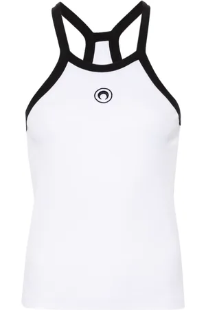 Marine Serre Crescent Moon-embroidered top