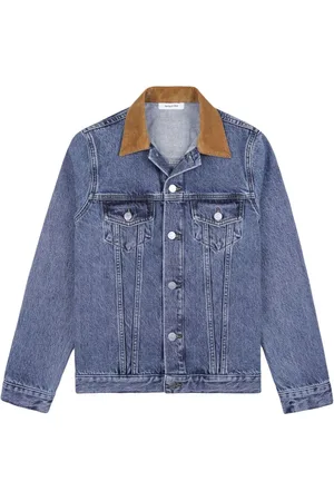 Sporty & Rich Contrasting-collar cotton denim jacket