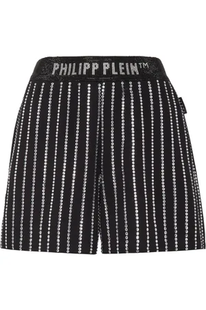Philipp Plein Crystal-embellished cotton shorts