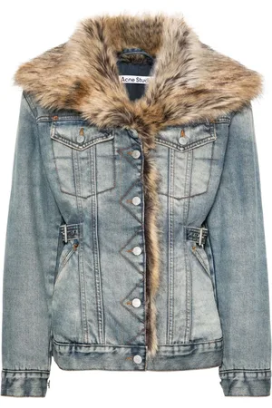 Plus Size Women's Fleece Denim Jacket Hooded Faux Fur Collar Thick Jeans  Coat Uk | eBay