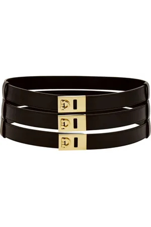 Salvatore Ferragamo Gancini three-strap leather belt
