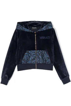 VERSACE Crystal-embellished hooded jacket