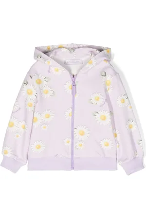 MONNALISA Floral-print zip-up hoodie