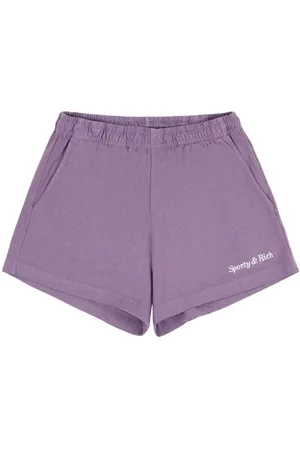 P.A.R.O.S.H. floral-embroidered silk mini shorts - Purple