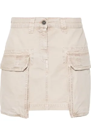 Golden Goose Distressed cotton mini skirt
