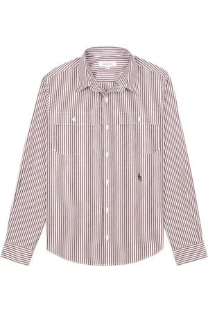 Sporty & Rich SRC Utility stripe-print cotton shirt