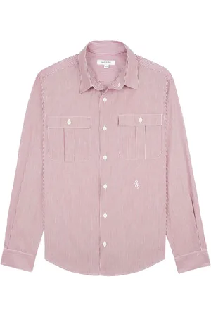Sporty & Rich Utility logo-embroidered striped shirt