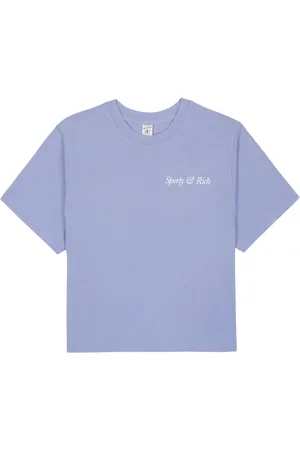 Sporty & Rich Italic Logo cropped cotton T-shirt
