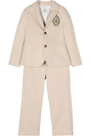 Etro Logo-embroidered twill suit