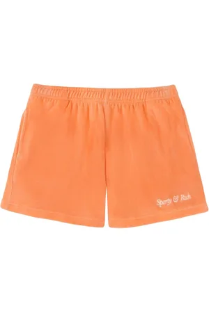 Sporty & Rich Italic Logo cotton track shorts