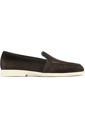 santoni Round-toe suede loafers