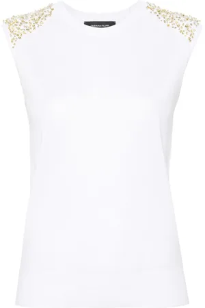 Fabiana Filippi Sequin-embellished fine-knit top