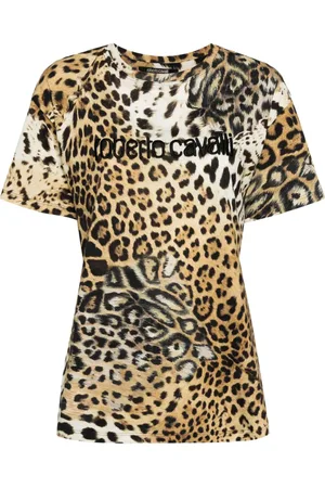 Roberto Cavalli Leopard-print cotton T-shirt