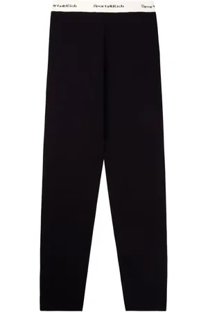Sporty & Rich Serif-logo ribbed leggings