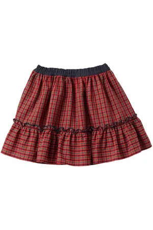 Familiar Reversible cotton miniskirt