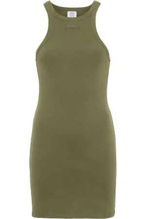 Vetements Logo-embroidered ribbed mini dress