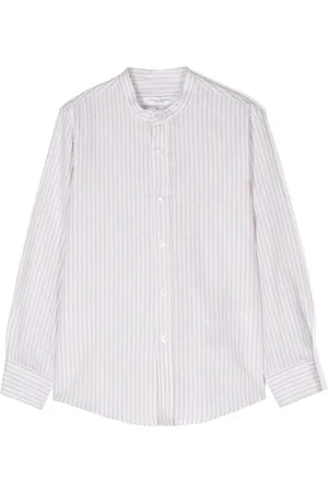Paolo Pecora Band-collar striped shirt