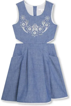Chloé Logo-embroidered organic cotton dress