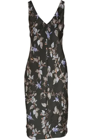 Vince Floral-print satin midi dress