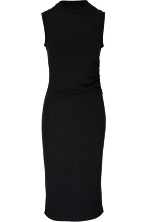 Vince Ruched sleeveless midi dress