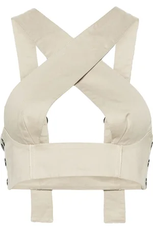 Sinéad O’Dwyer Square-neck cotton crop top