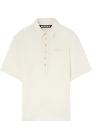 Palm Angels Logo-embroidered linen polo shirt
