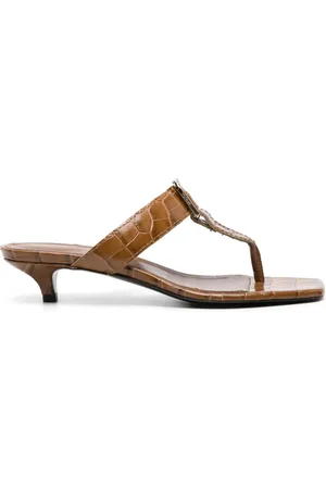 Totême The Belted 35mm crocodile-effect mules