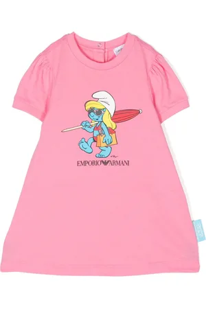Emporio Armani Smurfs-print cotton dress
