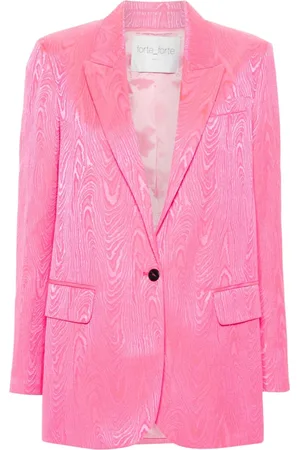 FORTE FORTE Singles-breasted marbled-jacquard blazer