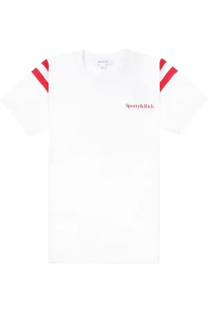 Sporty & Rich Serif Logo Football T-shirt